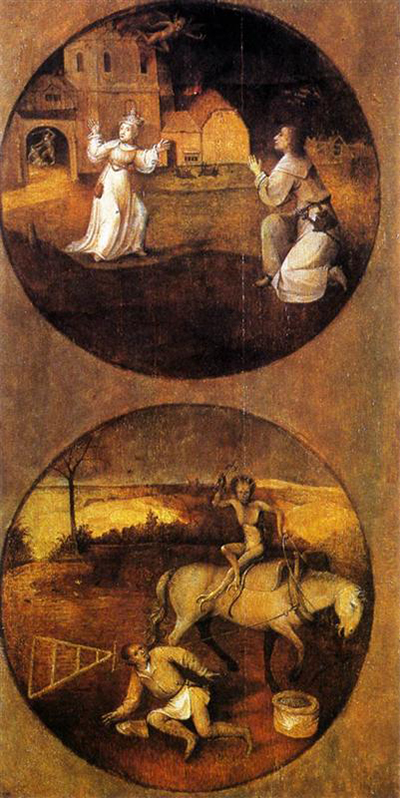 Mankind Beset by Devils Reverse of Rebel Angels Panel Hieronymus Bosch